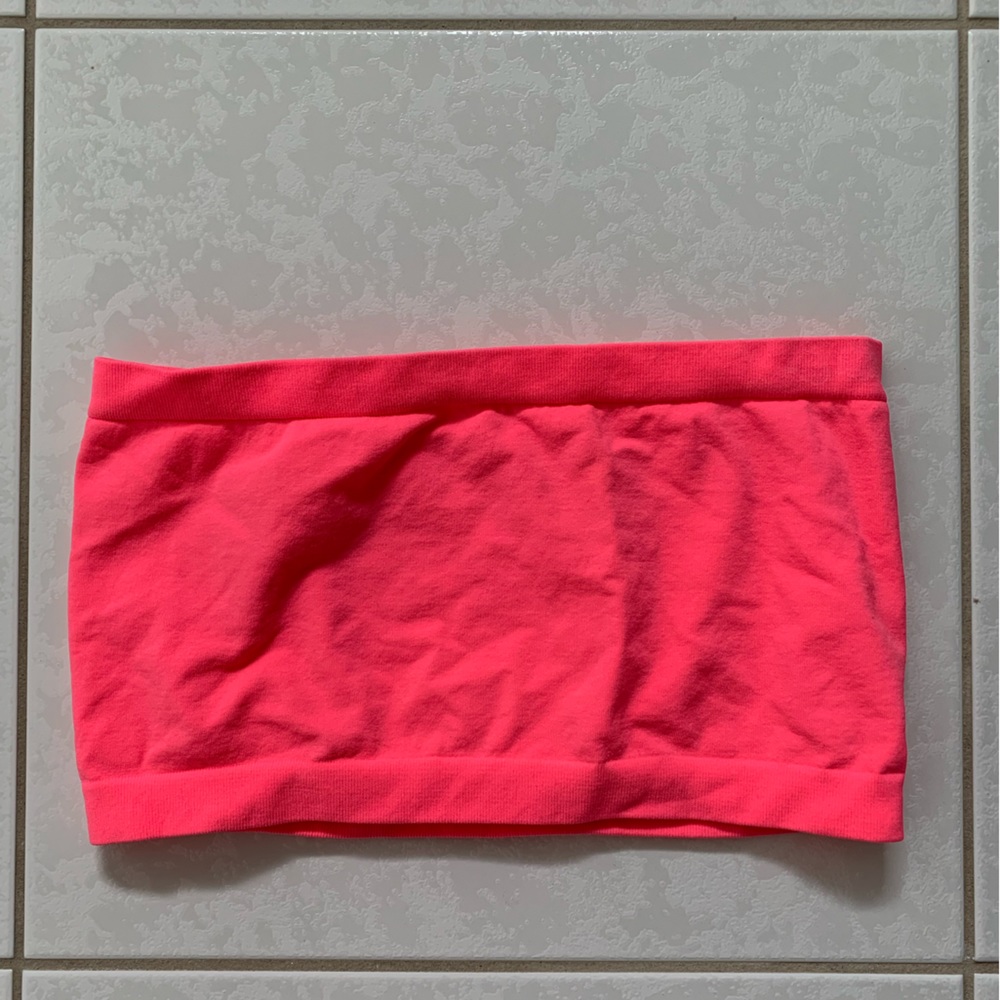 Neon pink bandeau Worn for a workout Barbie costume